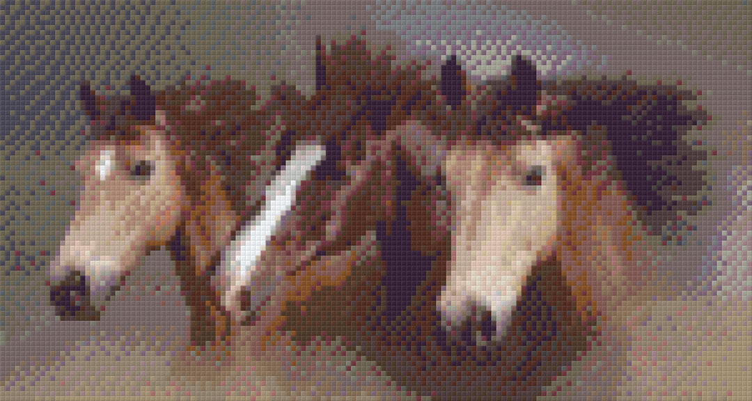 Three Horses Six [6] Baseplate PixelHobby Mini-mosaic Art Kits image 0